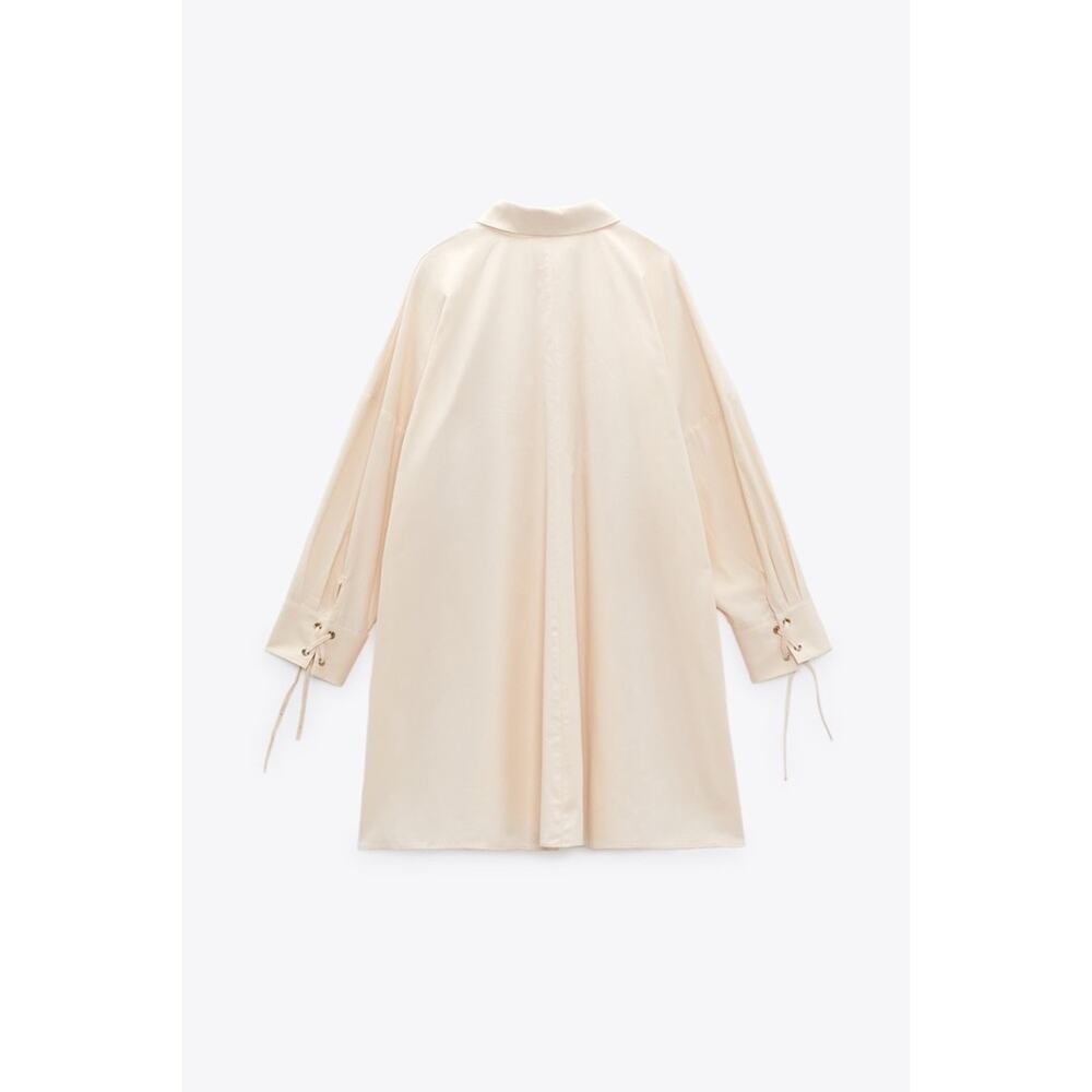 Zara Ruched Front Shirt Dress - Picture 9 of 13
